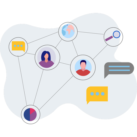 Connessione in chat globale tra le persone  Illustration