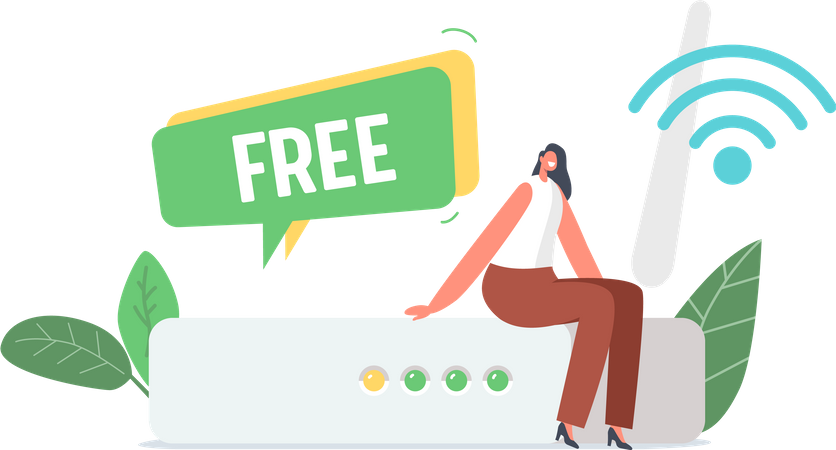 Connexion Internet sans fil gratuite  Illustration
