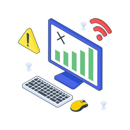 Connexion perdue dans l'ordinateur  Illustration