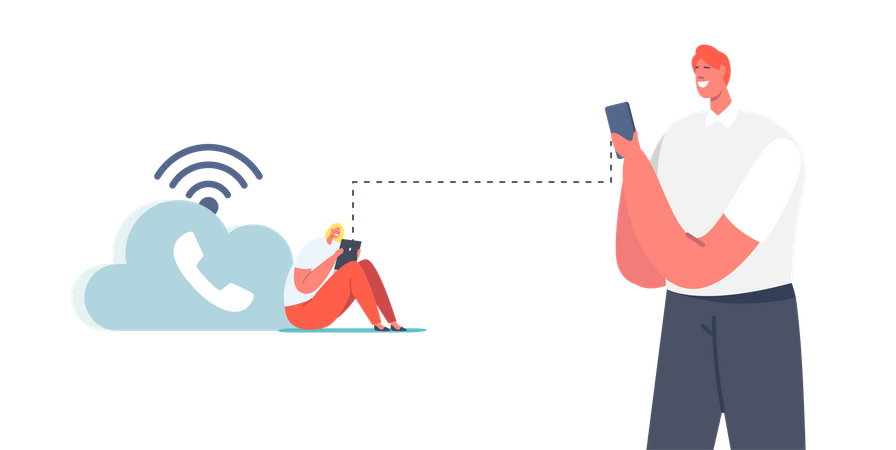 Connexion téléphonique sans fil  Illustration