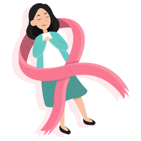 Conscientização sobre o câncer de mama  Ilustração
