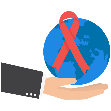 Conscientização sobre o dia mundial da aids  Ilustração