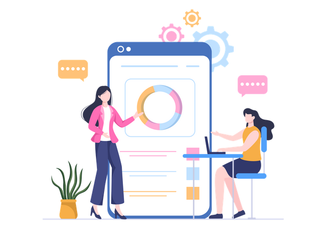 Conseil en entreprise en ligne  Illustration