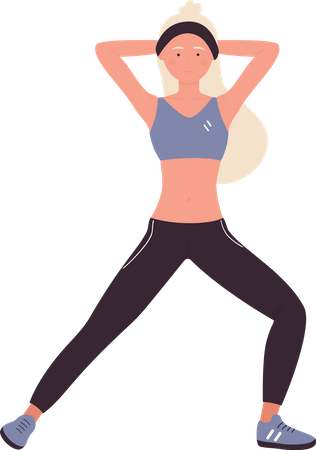 Conseillère en conditionnement physique féminine faisant de l'exercice  Illustration