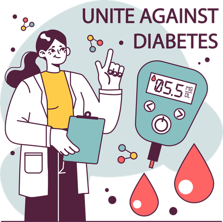 Médico aconselha contra diabetes  Ilustração