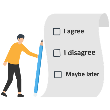 Consent document to choose  Illustration