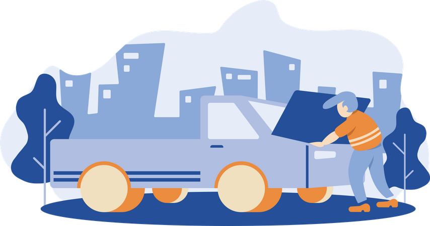 Consertar carro  Ilustração