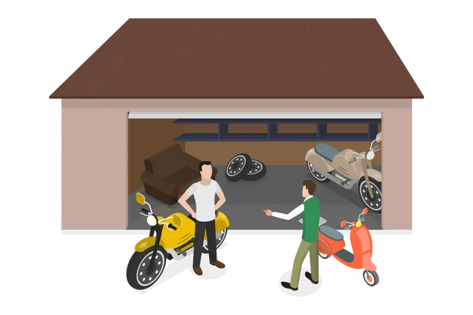 Reparação e manutenção de motocicletas  Ilustração