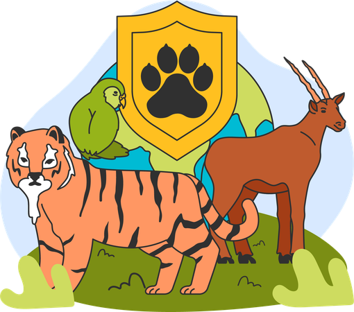 Conservation Biology and save animal  Illustration