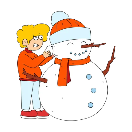 Fazer um boneco de neve  Ilustração