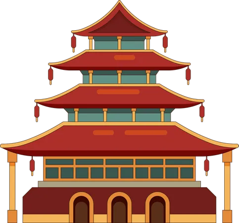 Edifício chinês  Ilustração