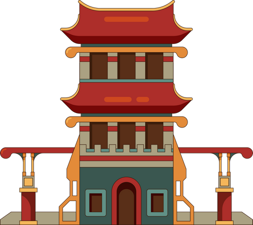 Edifício chinês  Ilustração