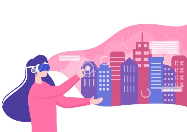 Construção de novas instalações utilizando tecnologias VR  Ilustração