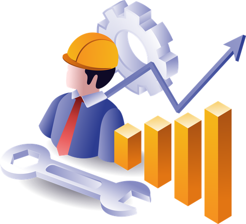 Desenvolvimento de negócios de construção  Illustration