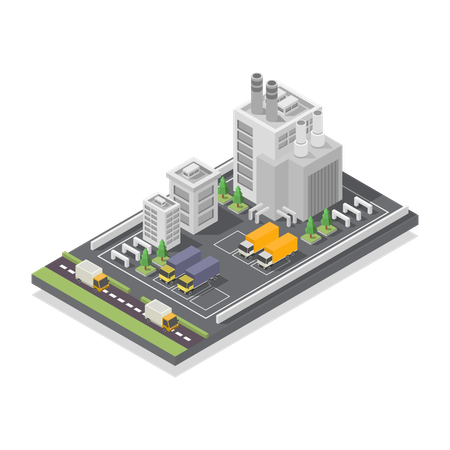 Edificio industrial  Ilustración