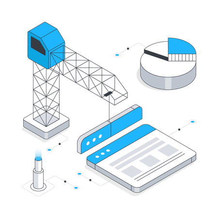 Construcción web en línea  Ilustración