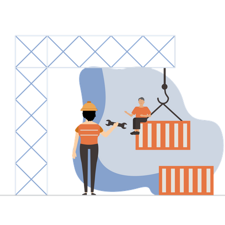 Construction Crane  Illustration