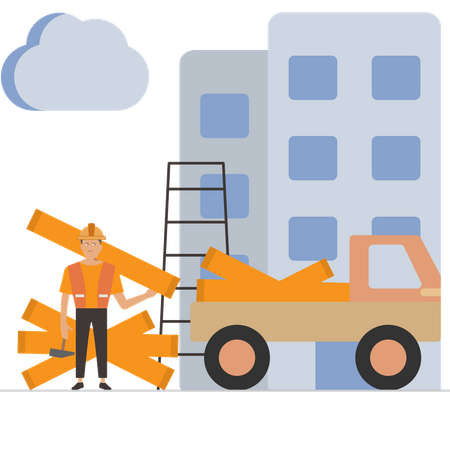 Construction Dumper Truck  Illustration