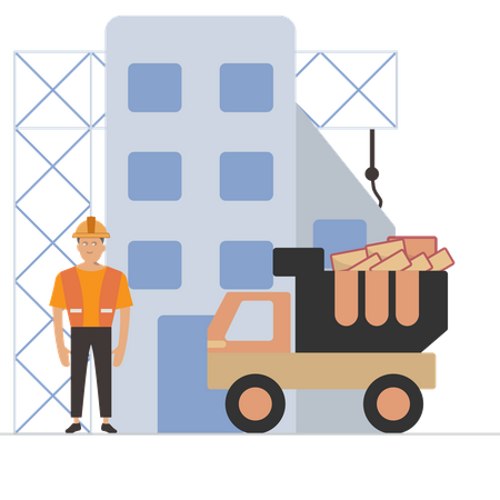 Construction Dumper Truck  Illustration