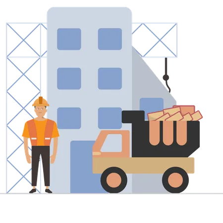 Construction Dumper Truck  Illustration