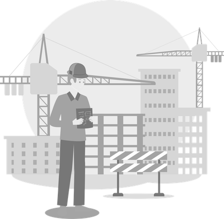 Construction Engineer at site  Illustration