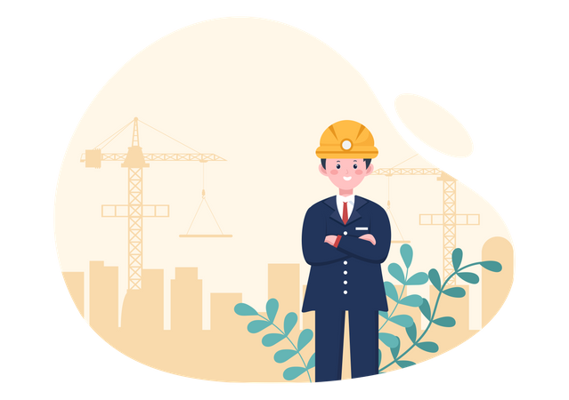 Construction Engineer  Illustration