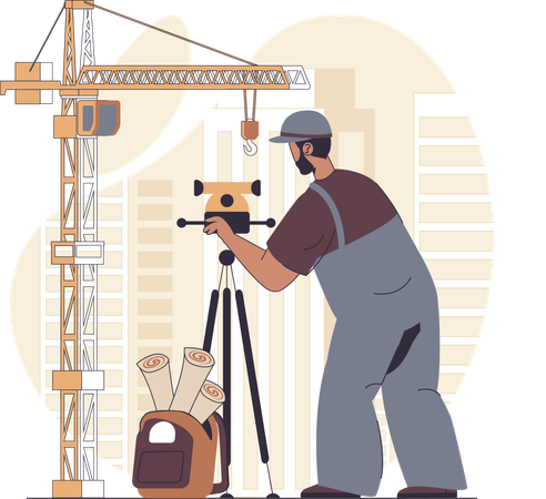 Construction engineer working on site  Illustration
