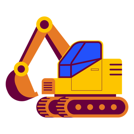 Construction excavator  Illustration