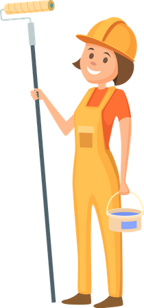 Construction female painter  イラスト