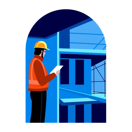 Construction manager working on site  Illustration