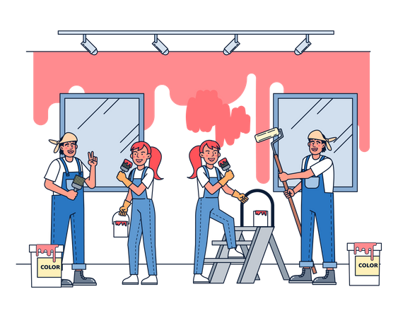 Construction Painters  Illustration