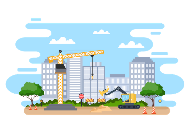 Construction Project  Illustration