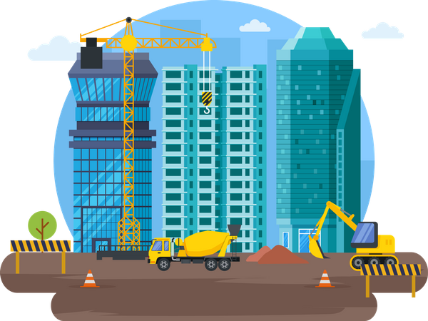 Construction project  Illustration