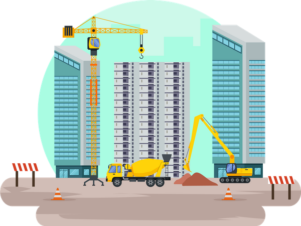 Construction project  Illustration
