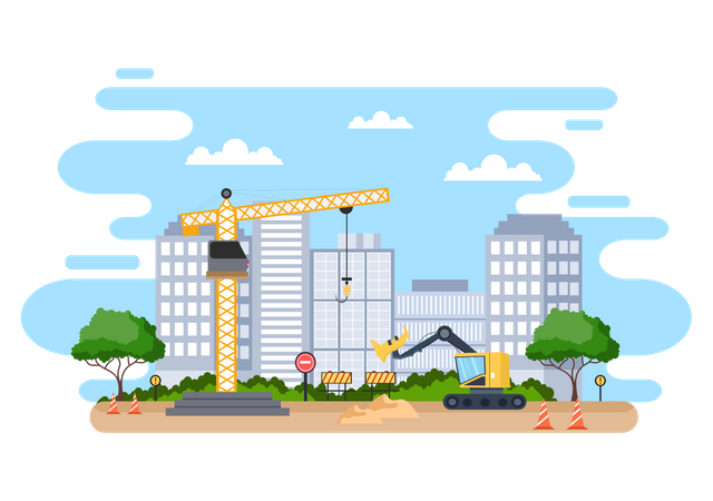 Construction Project  Illustration