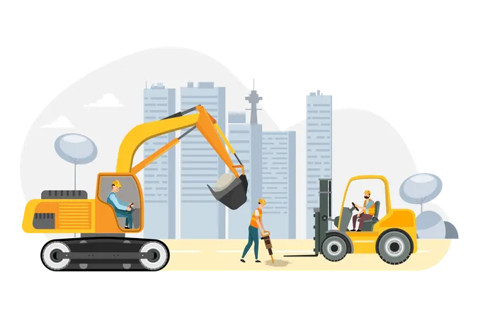 Construction site  Illustration