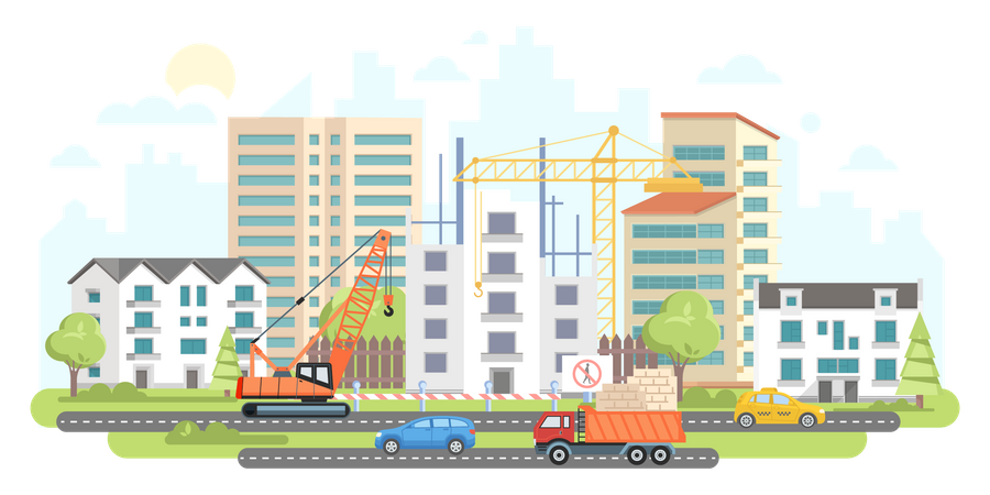 Construction site  Illustration