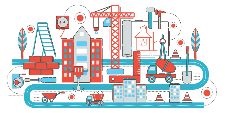 Construction site  Illustration