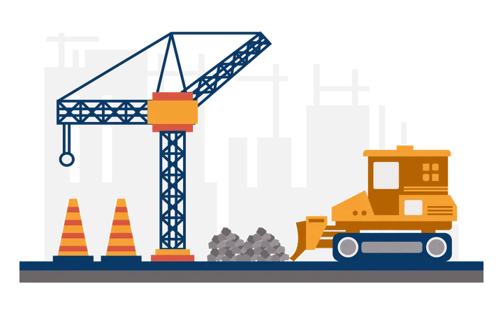 Construction site  Illustration