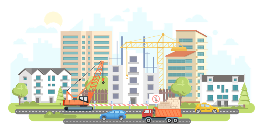 Construction site  Illustration