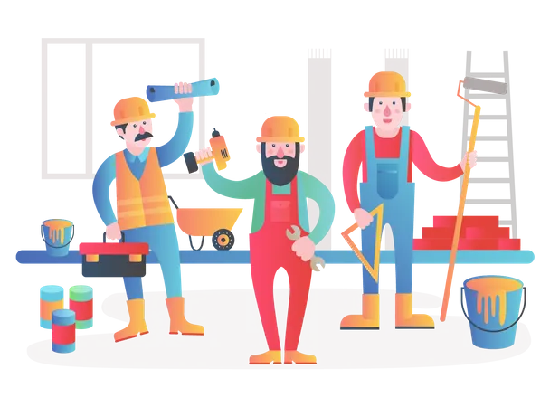 Construction team  Illustration