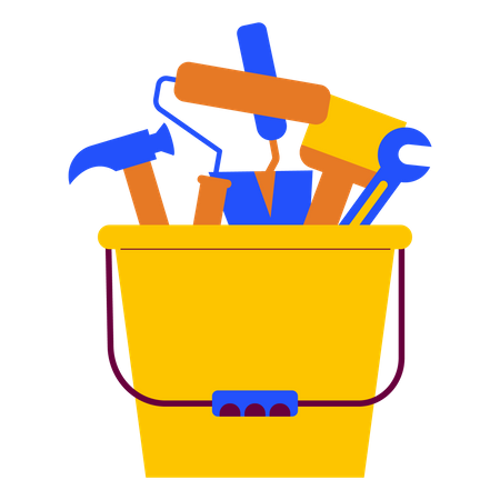 Construction tools bucket  Illustration