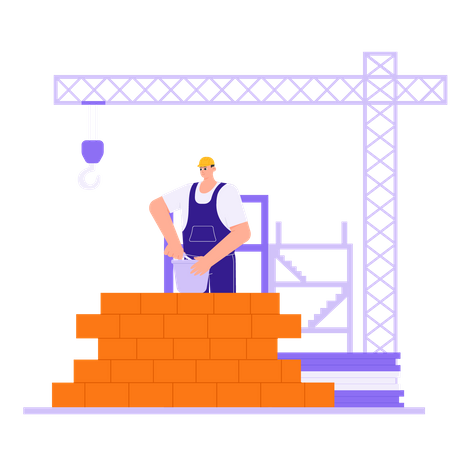 Construction work Building Walls  Illustration