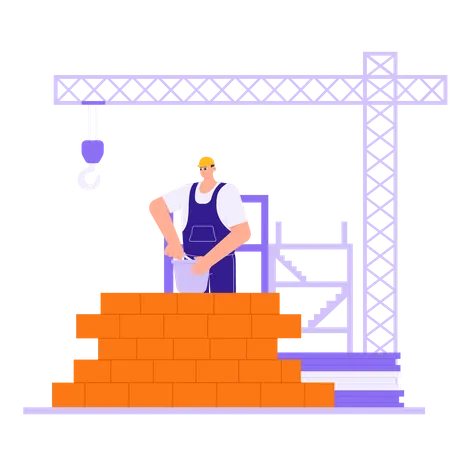 Construction work Building Walls  Illustration