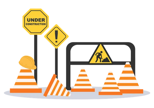 Construction work warning Illustration
