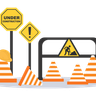 construction work warning illustrations free