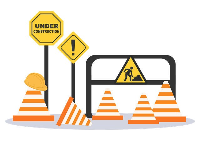 Construction work warning  Illustration