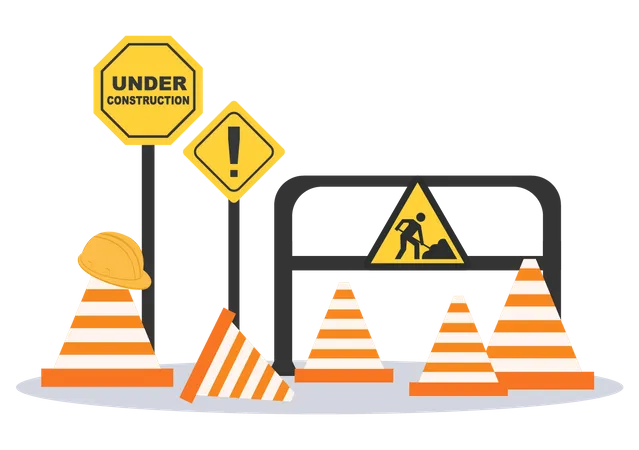 Construction work warning  Illustration