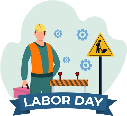Labour Day Flat Design Illustration Illustration