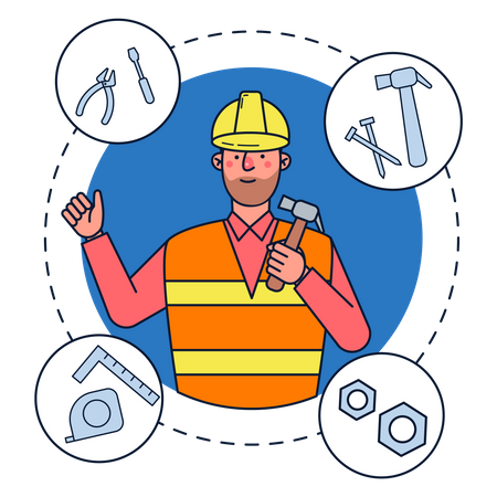 Construction Worker  Illustration